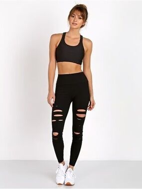 Alo Yoga Ripped Warrior Leggings Black